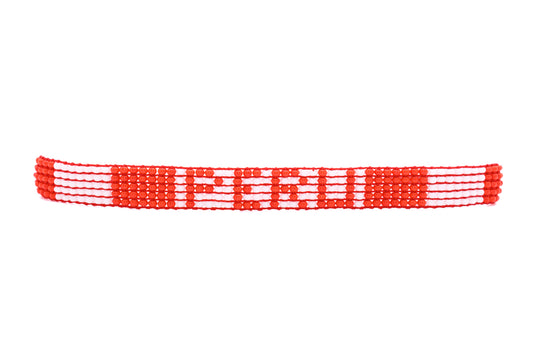 Peruvian Flag Bracelet (Adjustable)