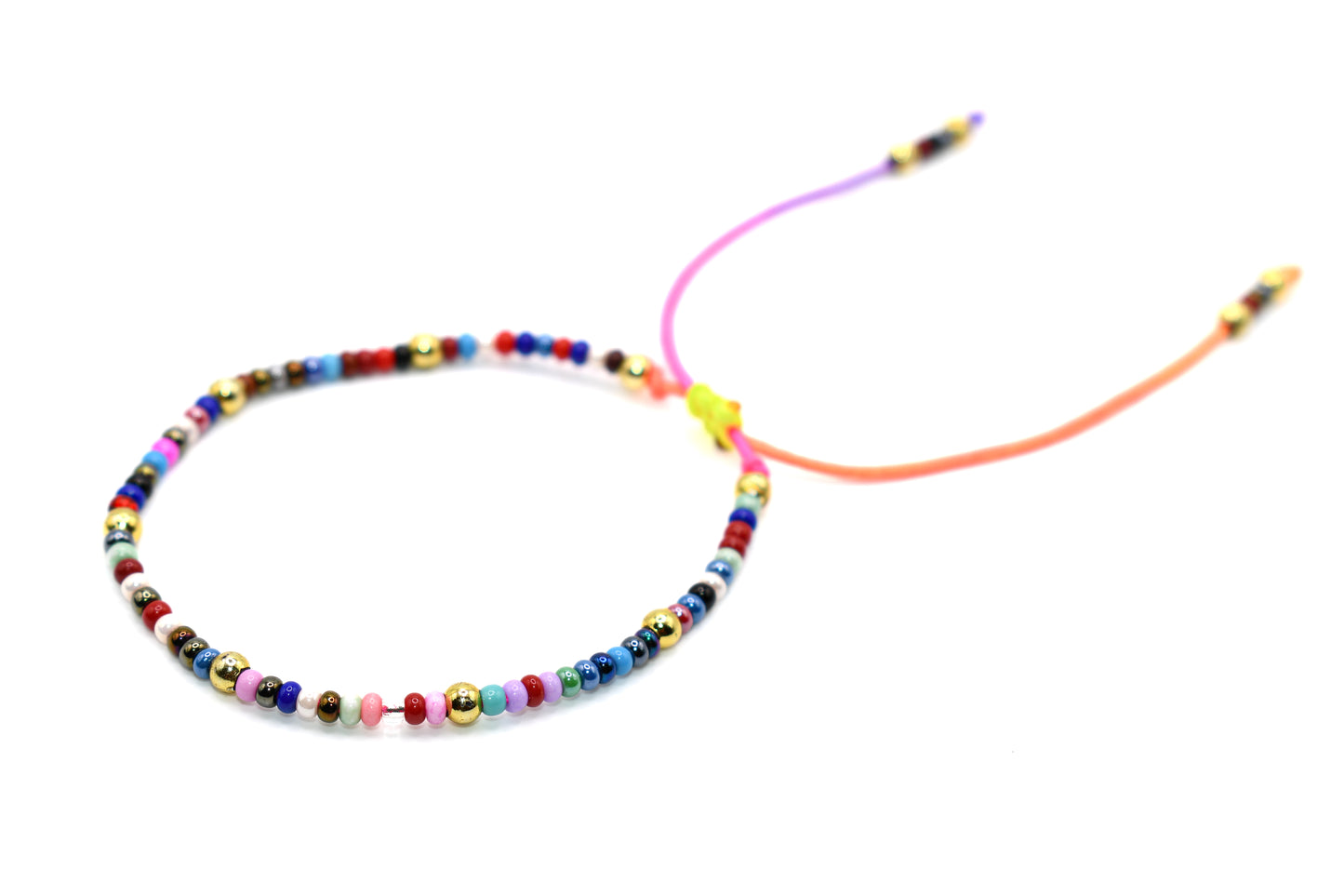 Solid Multicolored Beaded Handmade Bracelet.