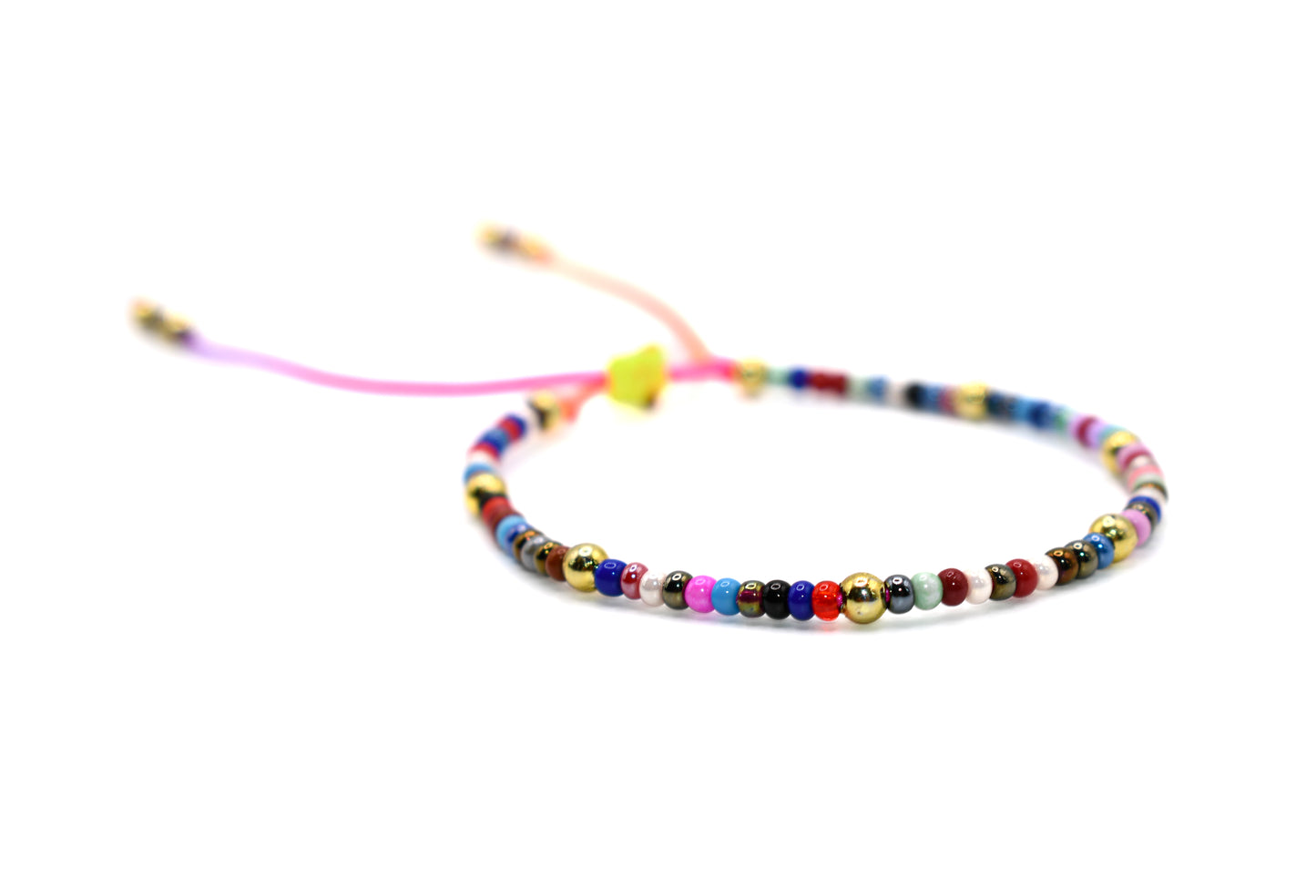 Solid Multicolored Beaded Handmade Bracelet.