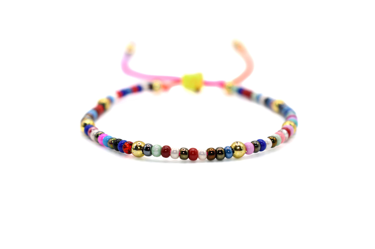 Solid Multicolored Beaded Handmade Bracelet.