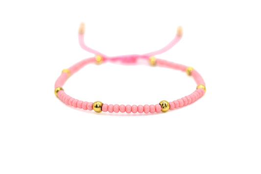 Pink Beaded Handmade Bracelet