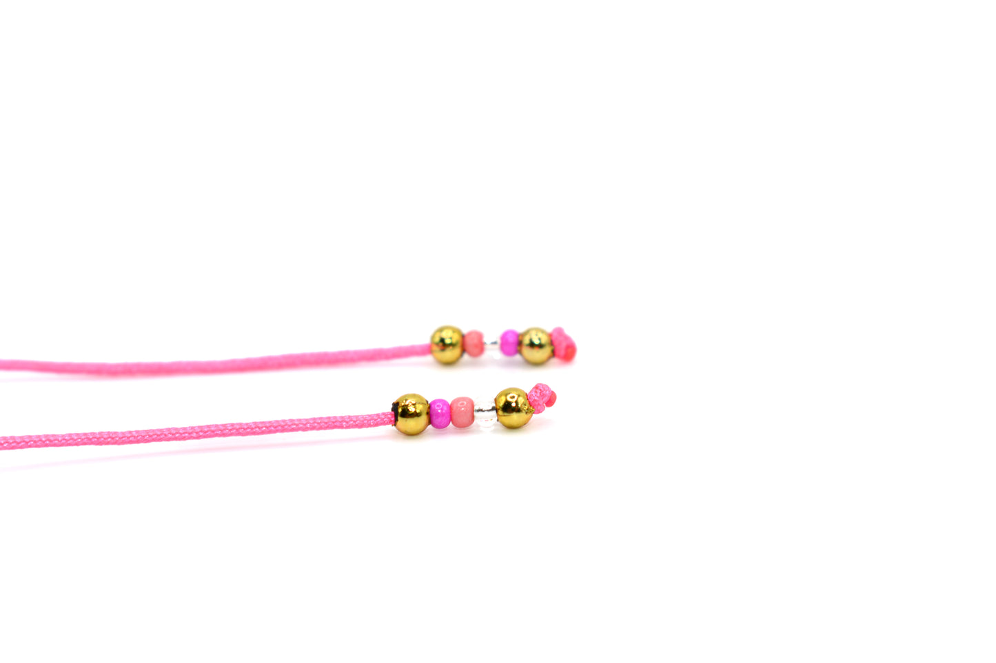 Hot Pink, Pink, and Clear Beaded Handmade Bracelet