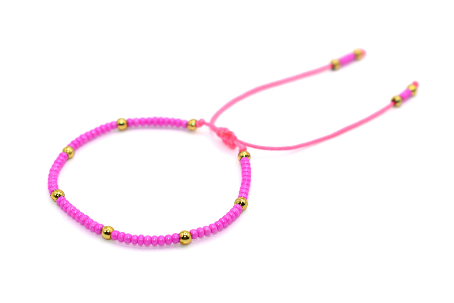 Hot Pink Beaded Handmade Bracelet