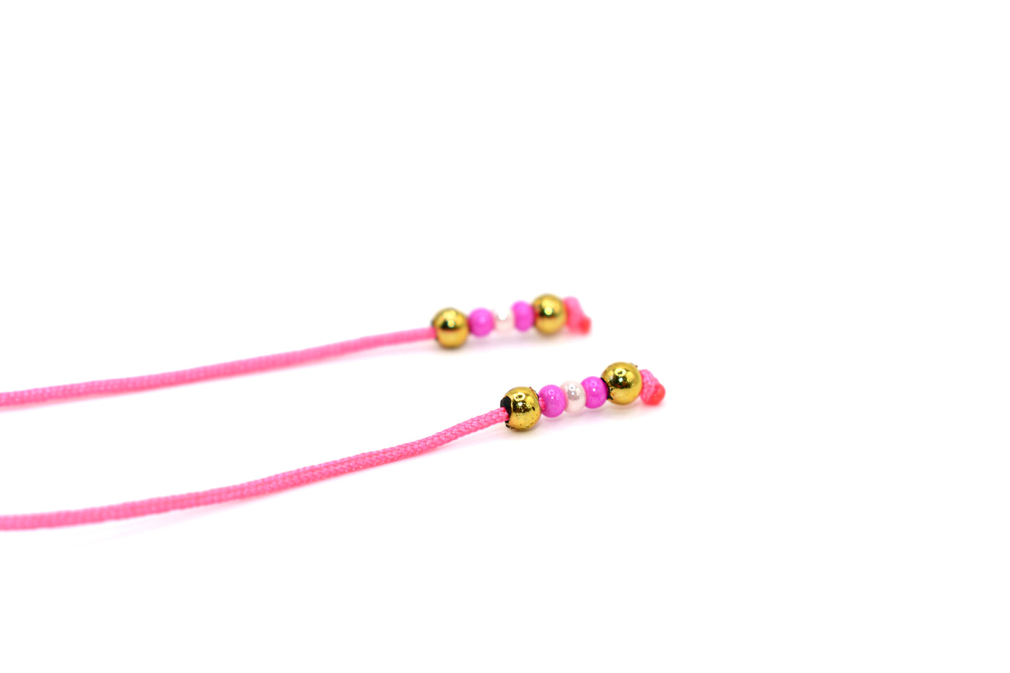 Hot Pink and Pearled Colored Beaded Handmade Bracelet