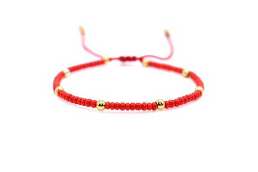 Red Beaded Handmade Bracelet