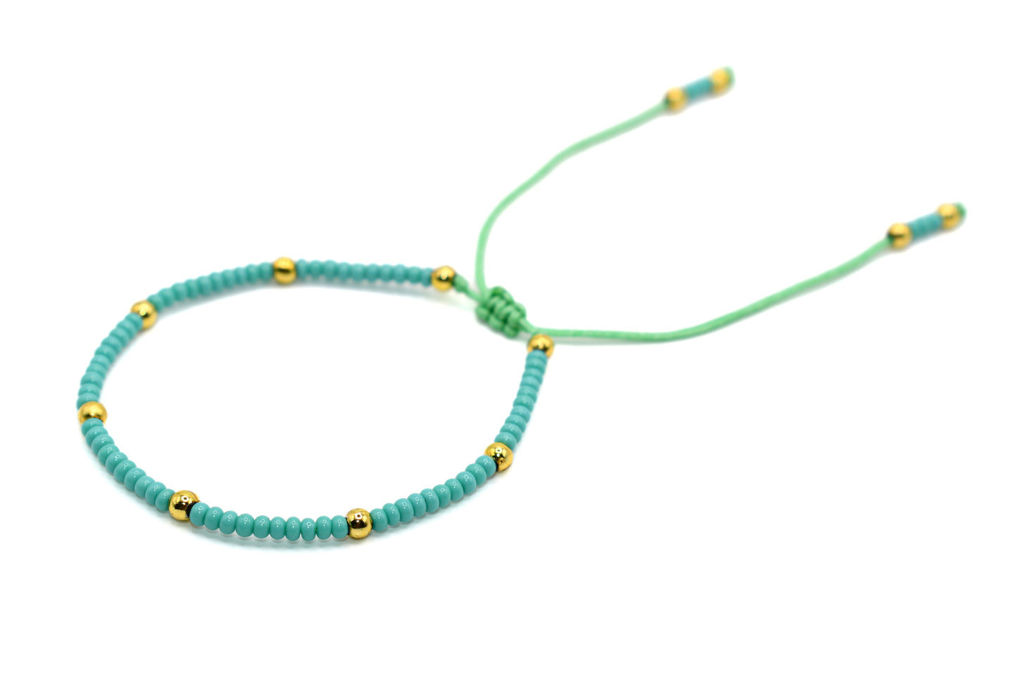 Teal Beaded Handmade Bracelet.