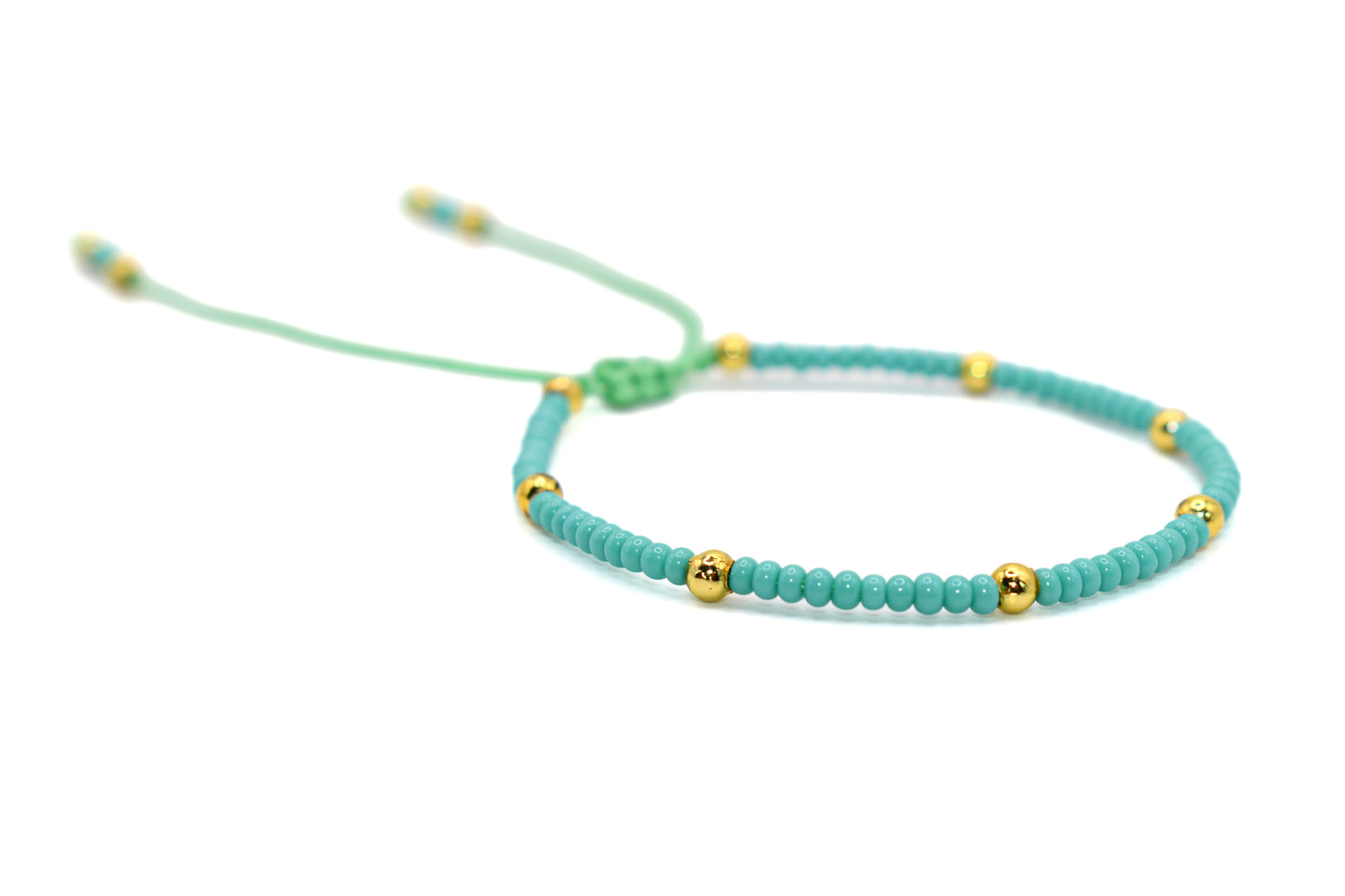 Teal Beaded Handmade Bracelet.