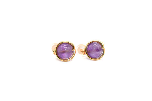 Amethyst Natural Crystal Gold-Plated Earrings