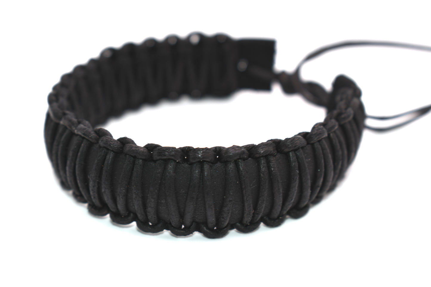 Black Leather Bracelet (Adjustable) Cowboy - ZigZag