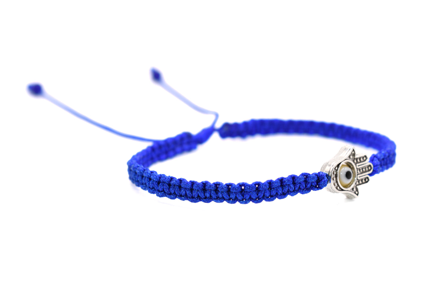 Blue Evil Eye & Hamsa Macrame Bracelet | Handmade Protective Jewelry