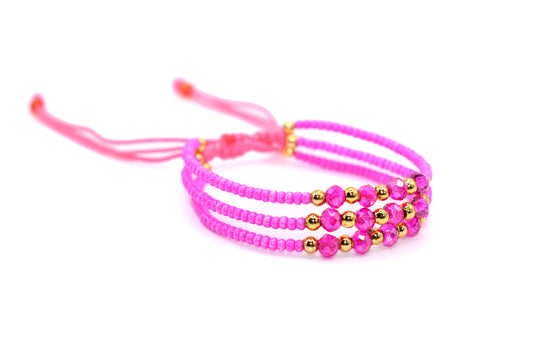 Hot Pink Bracelet (Adjustable) Trio