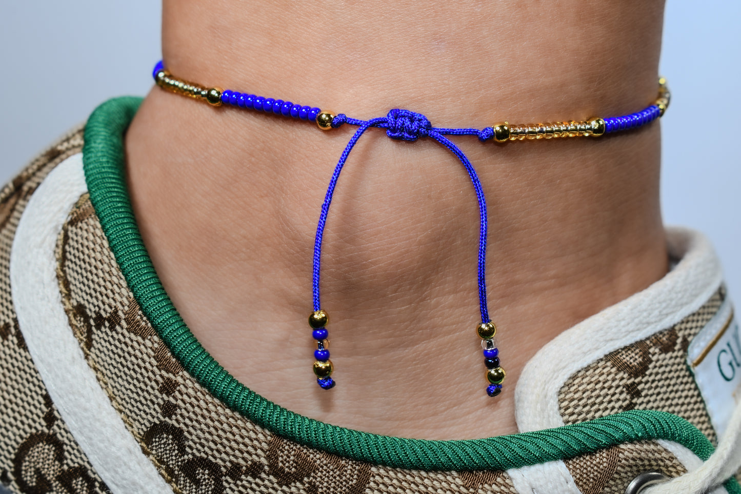 Blue Ankle Handmade Bracelet | Adjustable