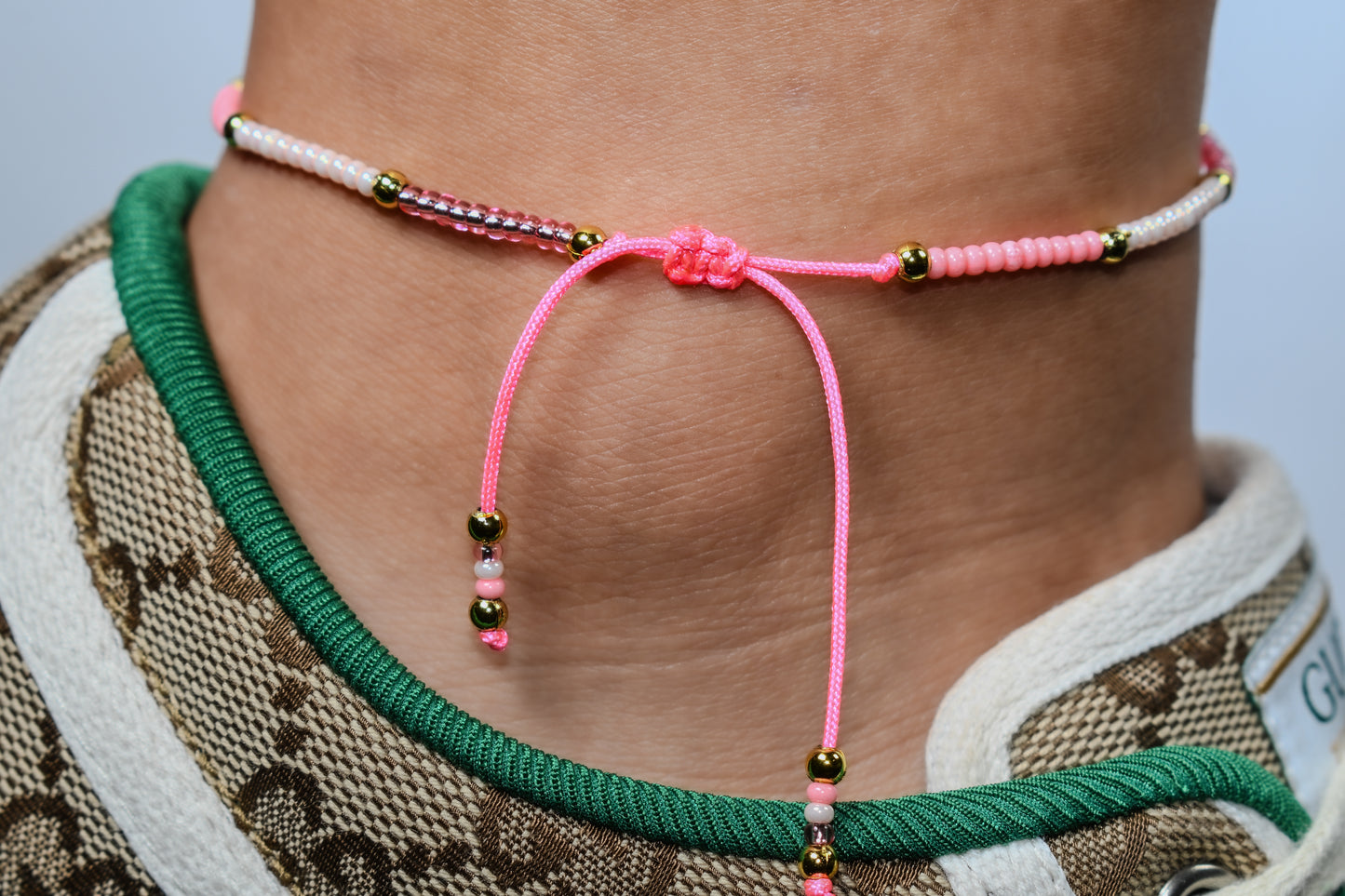 Pink Ankle Bracelet | Adjustable