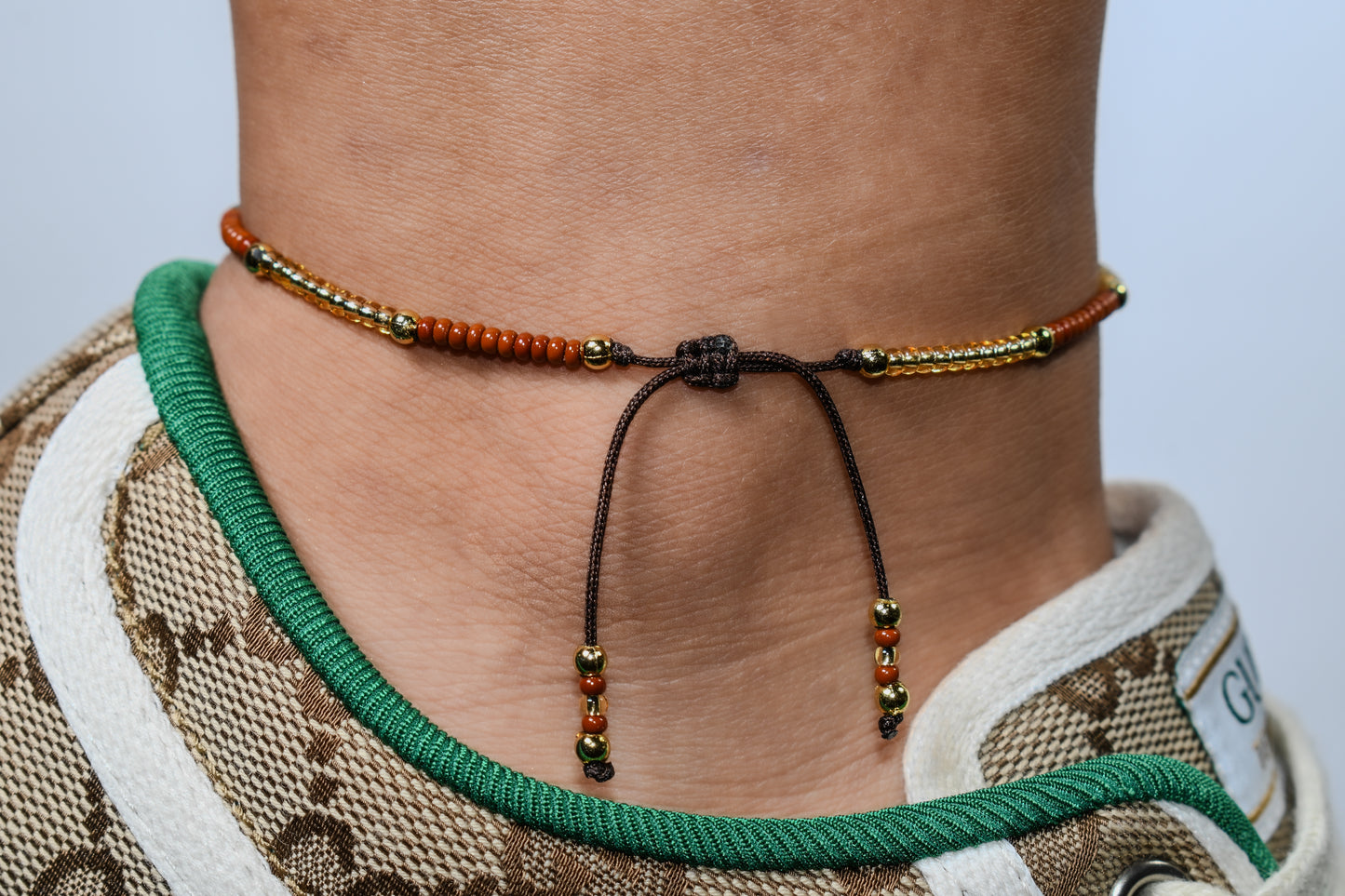 Coffee Ankle Bracelet | Adjustable