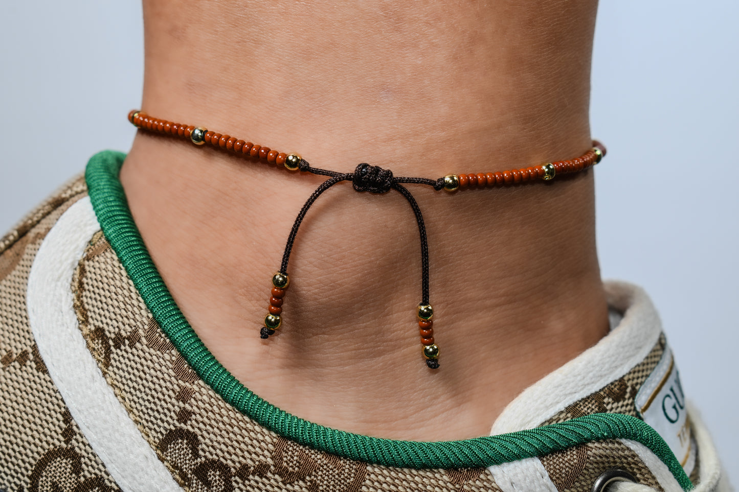 Coffee Ankle Bracelet | Adjustable