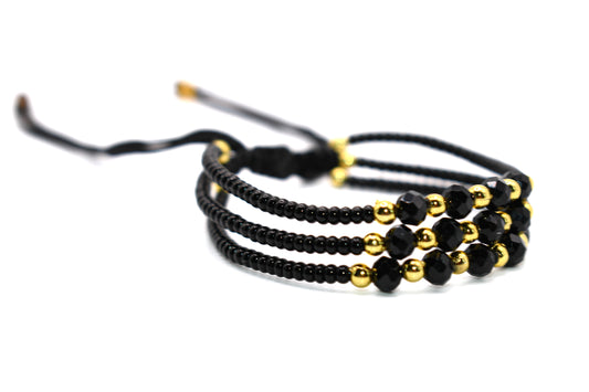 Black Bracelet (Adjustable) Trio