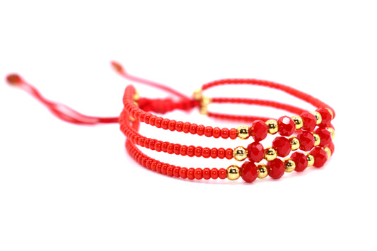 Red Bracelet (Adjustable) Trio