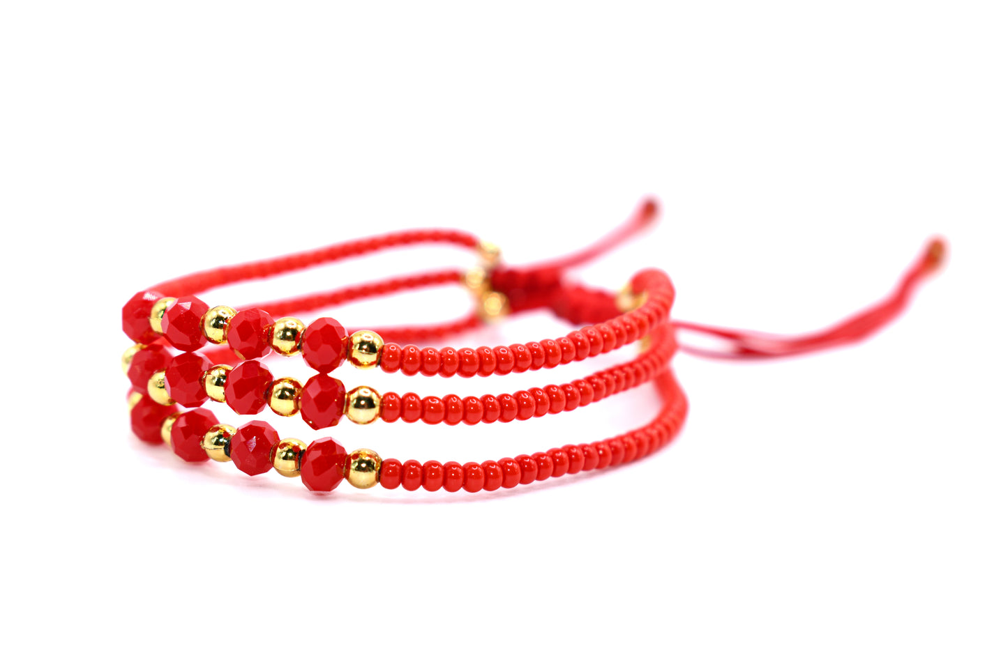 Red Bracelet (Adjustable) Trio