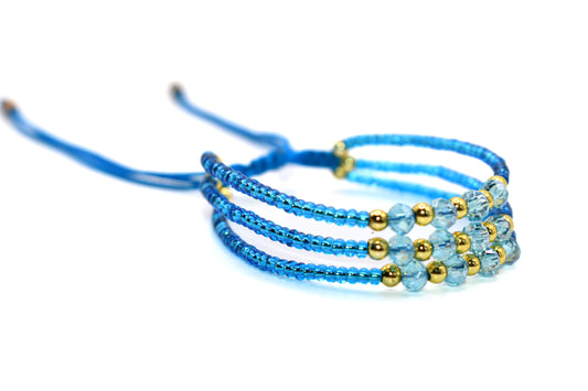 Electric Blue Bracelet (Adjustable) Trio