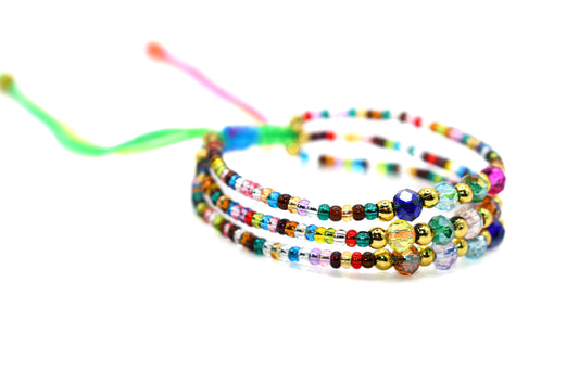 Multicolored Bracelet (Adjustable) Transparent - Trio